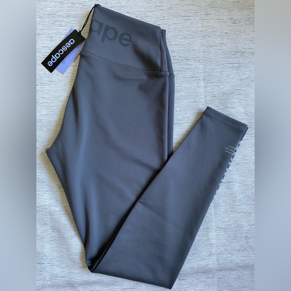 New With Tag Gray Leggings with White Logo Detail M